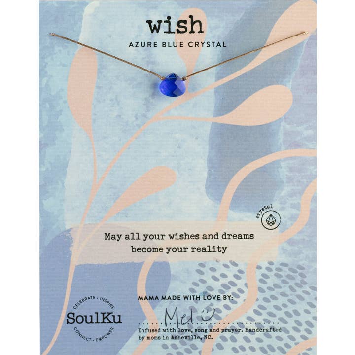 SoulKu - Vendita all'ingrosso Collana con ciondolo/pendaglio - Collana Splendore Anima di Cristallo Blu Azzurro per Desiderio