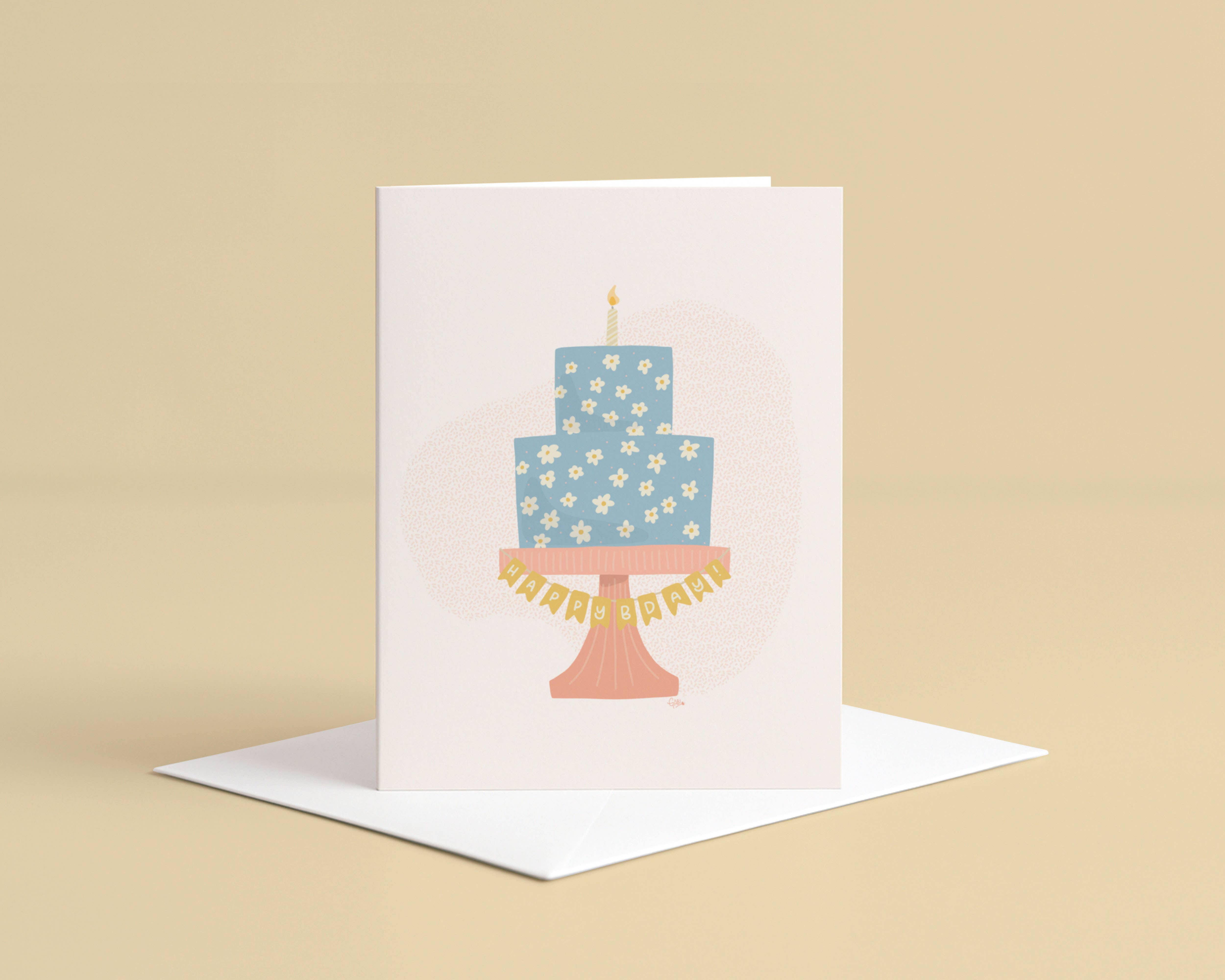 Dilly Dally House - Vente Cartes d'anniversaire - Gâteau d'anniversaire - Carte de voeux0