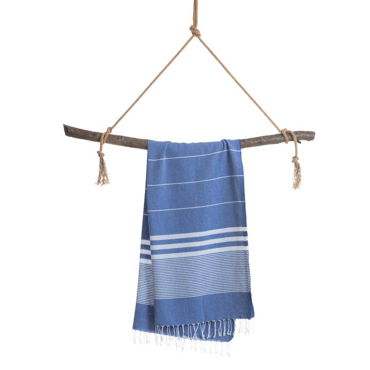 Towel to Go – Großhandel Badetuch – MALIBU Strandtuch, Hamamtuch mit Geschenkverpackung, Blau