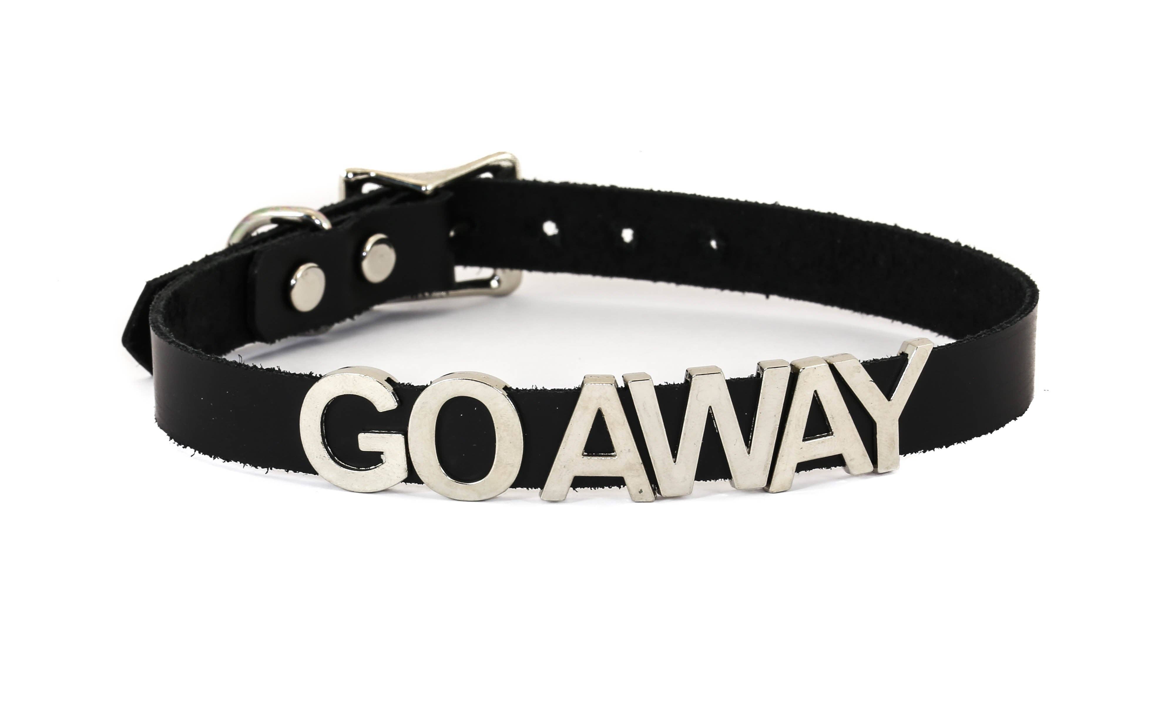 Funk Plus - Wholesale Choker/Collar - FC291 GENUINE LEATHER STAINLESS STEEL LETTER NAME FETISH  CHOKER13