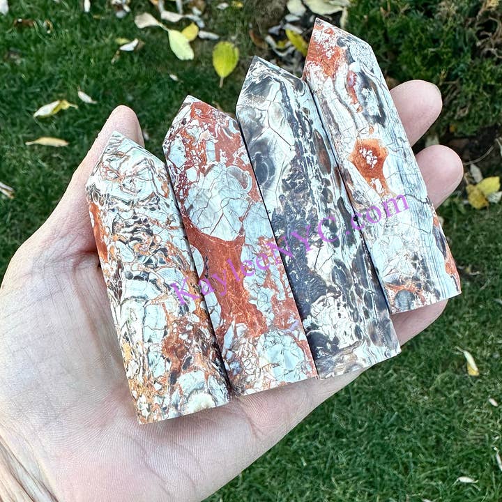KayleeNYC - Wholesale Spiritual Stone/Crystal - Wholesale Lot 1 Lb Natural Money Agate Obelisk Tower Point4