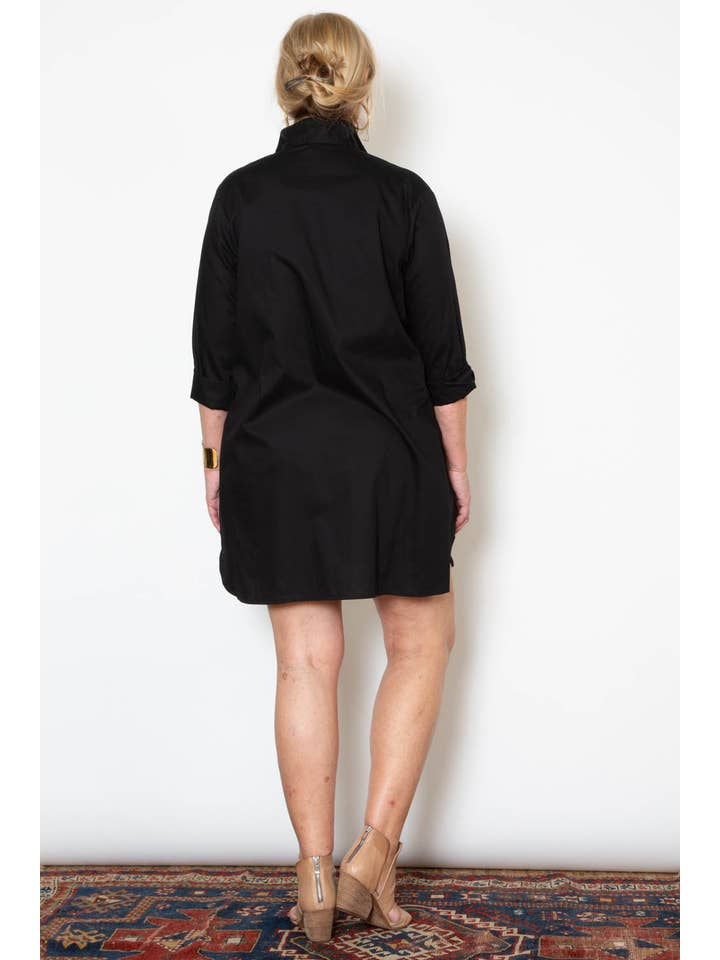 Black Poplin Stacey Dress for wholesale on Faire4