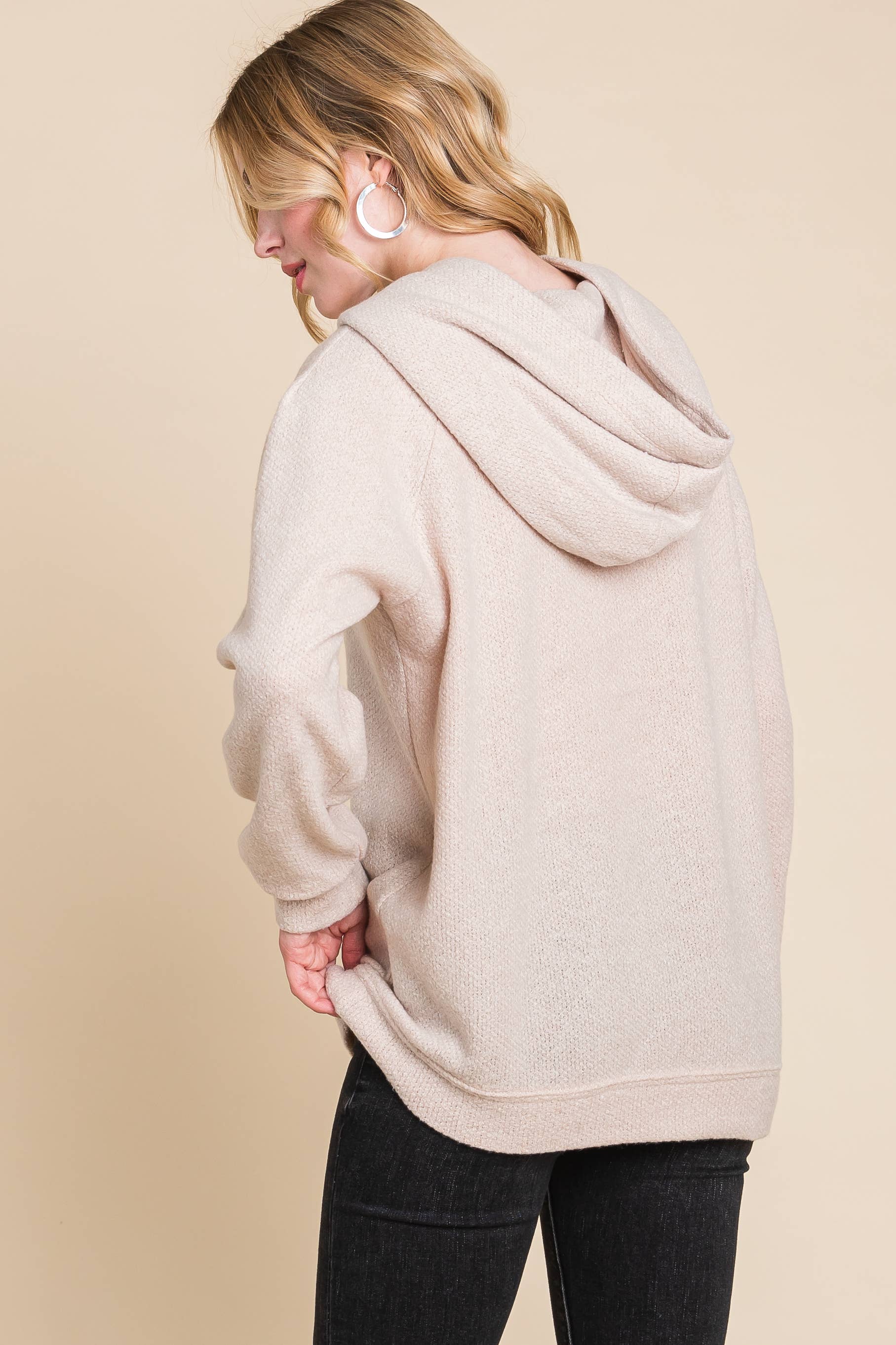 Emerald Collection – wholesale Hoodie – Women's – ETK-8164 Solid Macaroon Knit Hoodie12