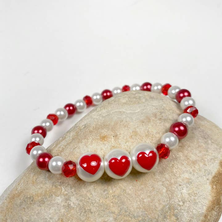 Hjerte armbånd lækker smykker Beaded Stretch armbånd for engroshandel hos Fiona Accessories