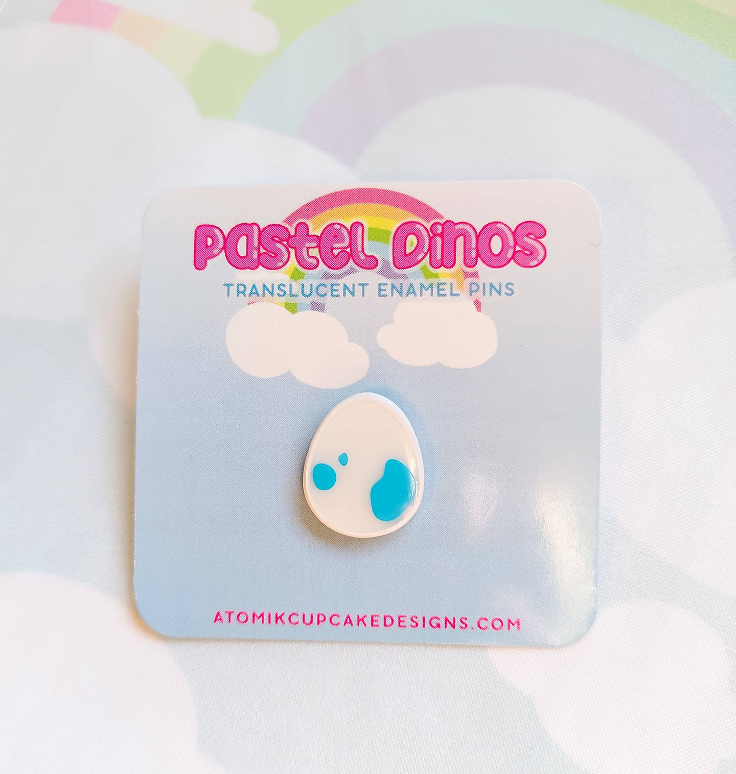 Atomik Cupcake Designs - Wholesale Lapel Pin/Button - Pastel Dino Eggs Mini Enamel Pin | .75 Inch Soft Enamel Egg 7