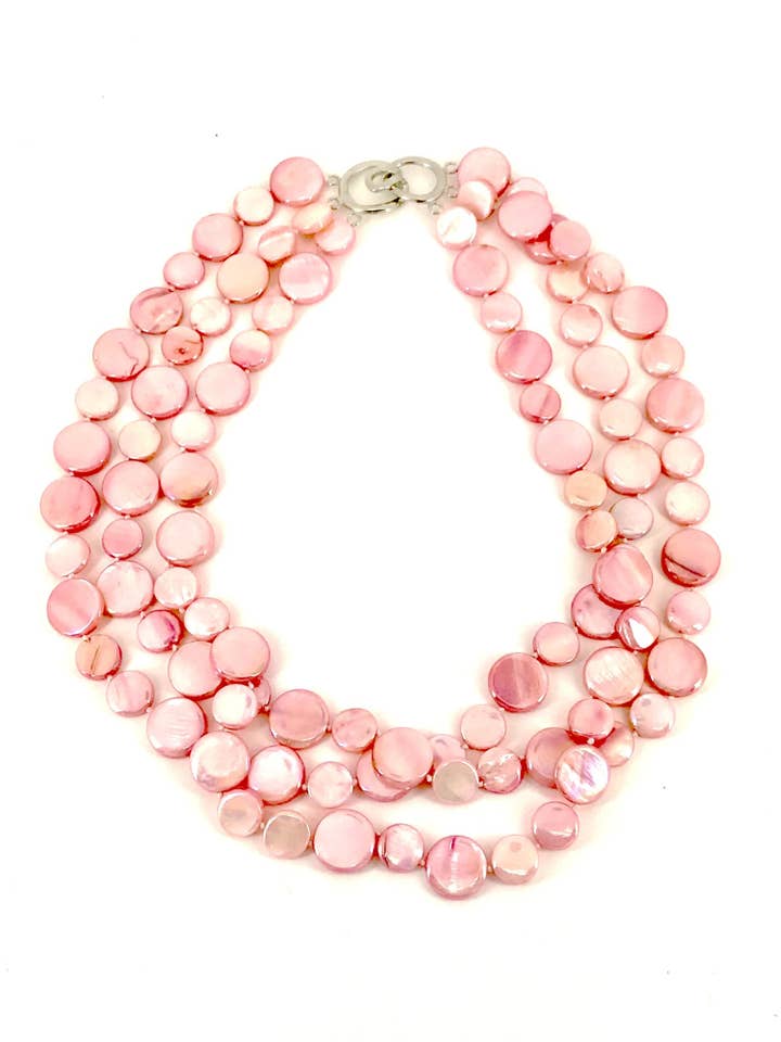 252009 - Collier à 3 rangs Rose pour la vente par Sea Lily