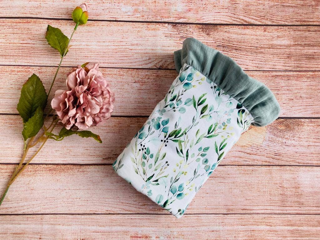 Pastel Baby - Wholesale Bedding Blanket - Kids & Baby - Organic Muslin Baby Blanket With Ruffle - Sage Eucalyptus3