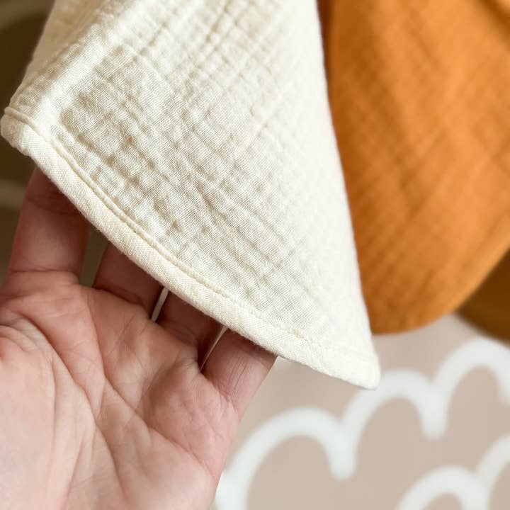 Organic Muslin Burp Cloths - Golden Harvest 5 Pack for wholesale by Zoe Sage