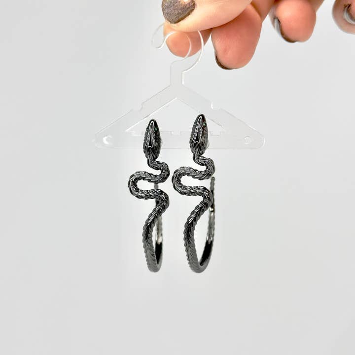 Serpent Hoop Earrings for wholesale by Jagged Halo Jewelry