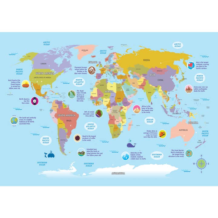 Map of the World Poster made from Enhanced Art Paper for wholesale by Geo Journey