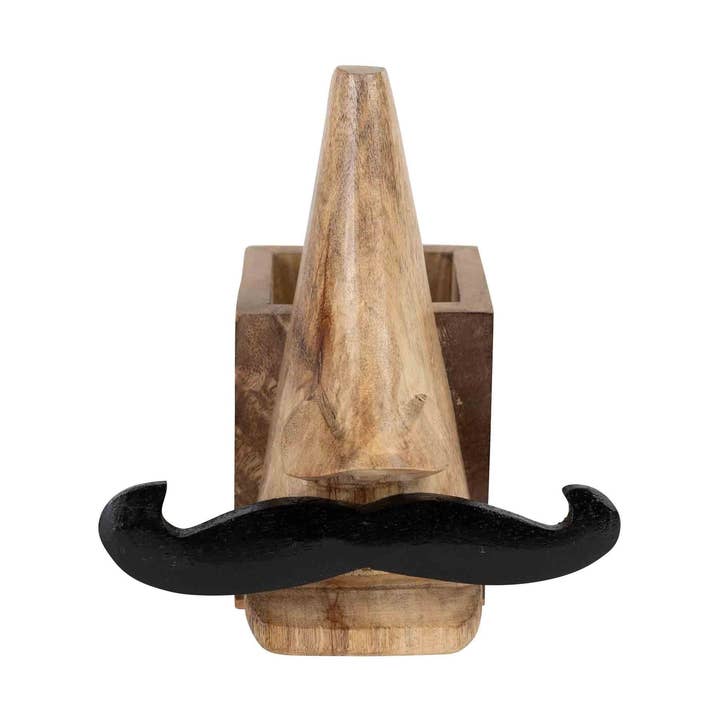 Ten Thousand Villages - Wholesale Pencil Holder - Mustache Eyeglass & Pencil Holder *0