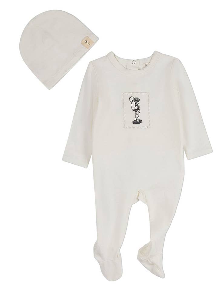 Ensemble 2 pièces grenouillère Le Petit Garçon et Son Ballon pour la vente par MiniMoi by MeMoi