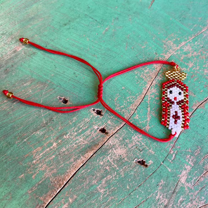Love and Honor Jesus LLC - Wholesale Beaded Bracelet - Handwoven Our Lady Glass Beaded Adjustable Bracelet