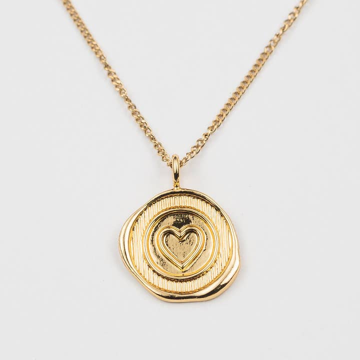 Brenda Grands Jewelry - Wholesale Pendant/Charm Necklace - Sealed with Love Medallion - Heart