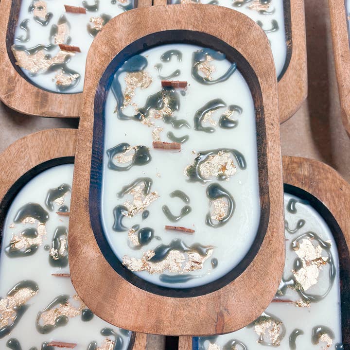 Simply Rustic - Wholesale Jar/Filled Candle - Leopard Dough Bowl Candle