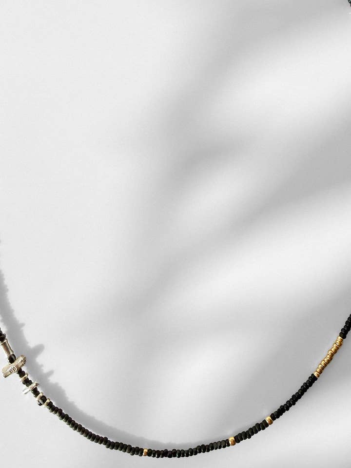 Black Minimalist Beaded Necklace | LoR Core for wholesale by LoR