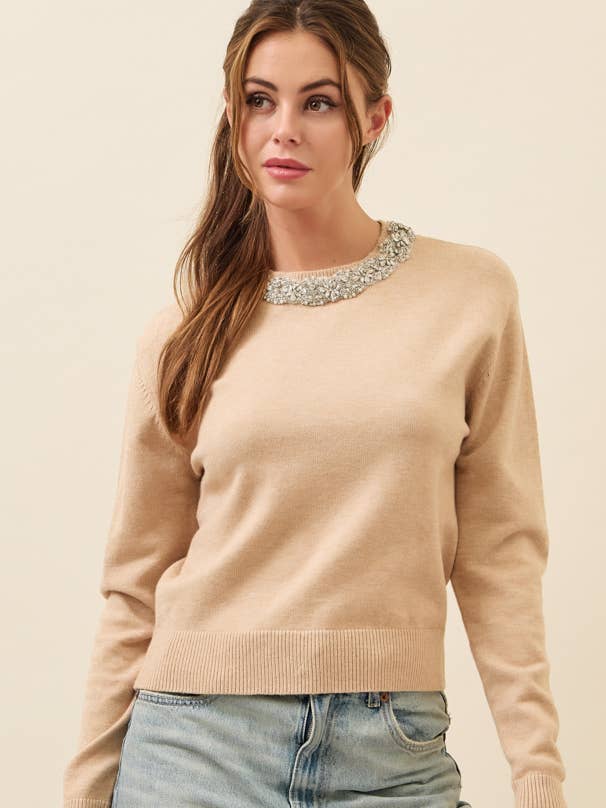 RIVIR - Wholesale Knit Sweater - Women's - Pullover sweater with jewel neck
