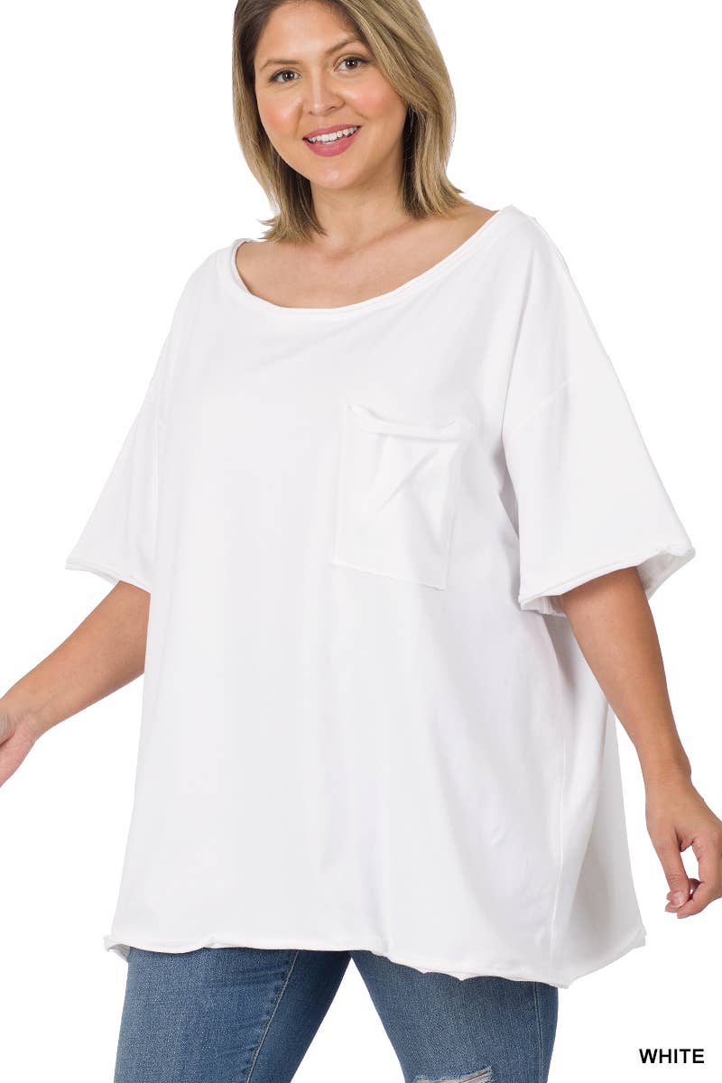 42POPS - Wholesale Tunic - Women's - Tri Blend Oversized Raw Edge Boyfriend Tee40