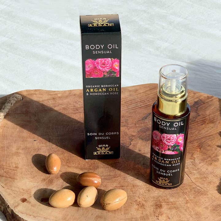 DIAR ARGAN - Vente Huile pour le bain/corps - Huile corporelle sensuelle à l'argan et à la rose du Maroc2
