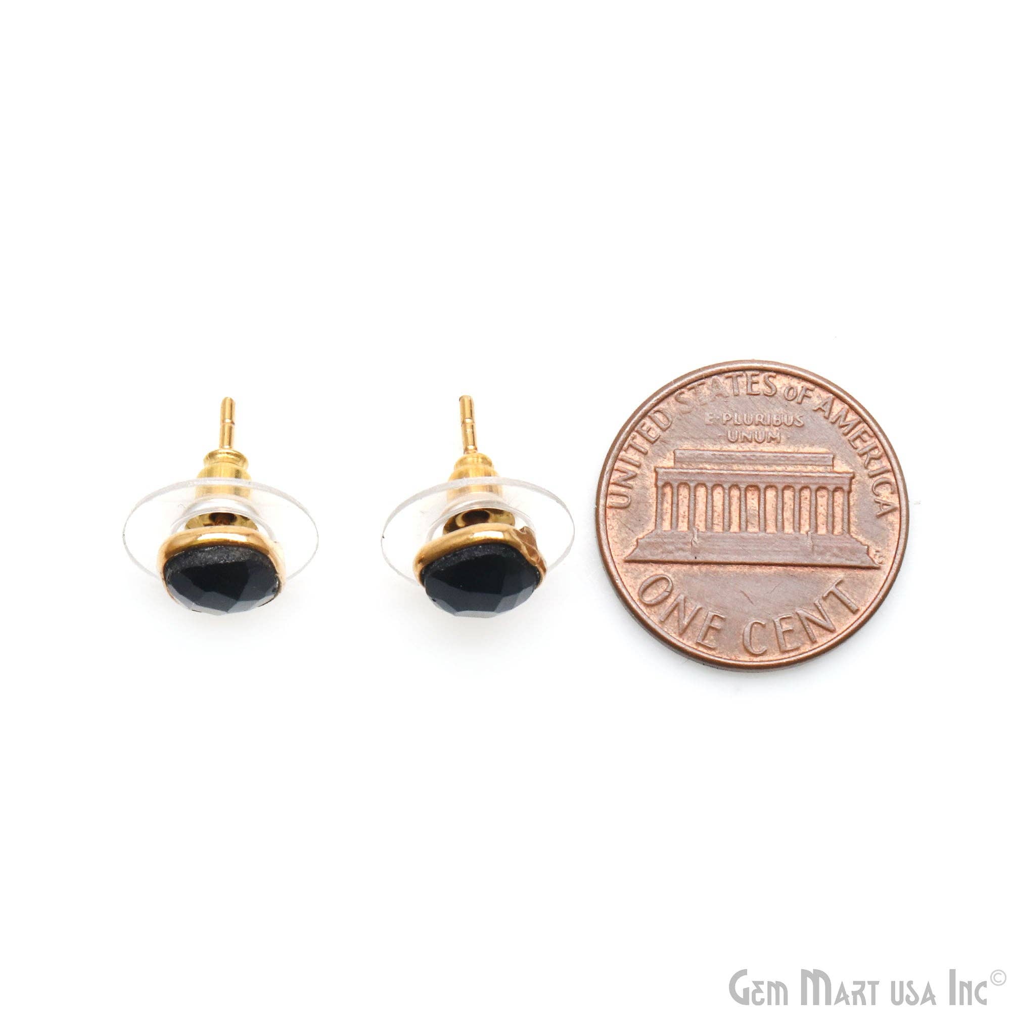 GemMartUSA – wholesale Solitärörhängen – Ädelsten Kudde Form 6mm Guldpläterade Små Studs Örhänge12