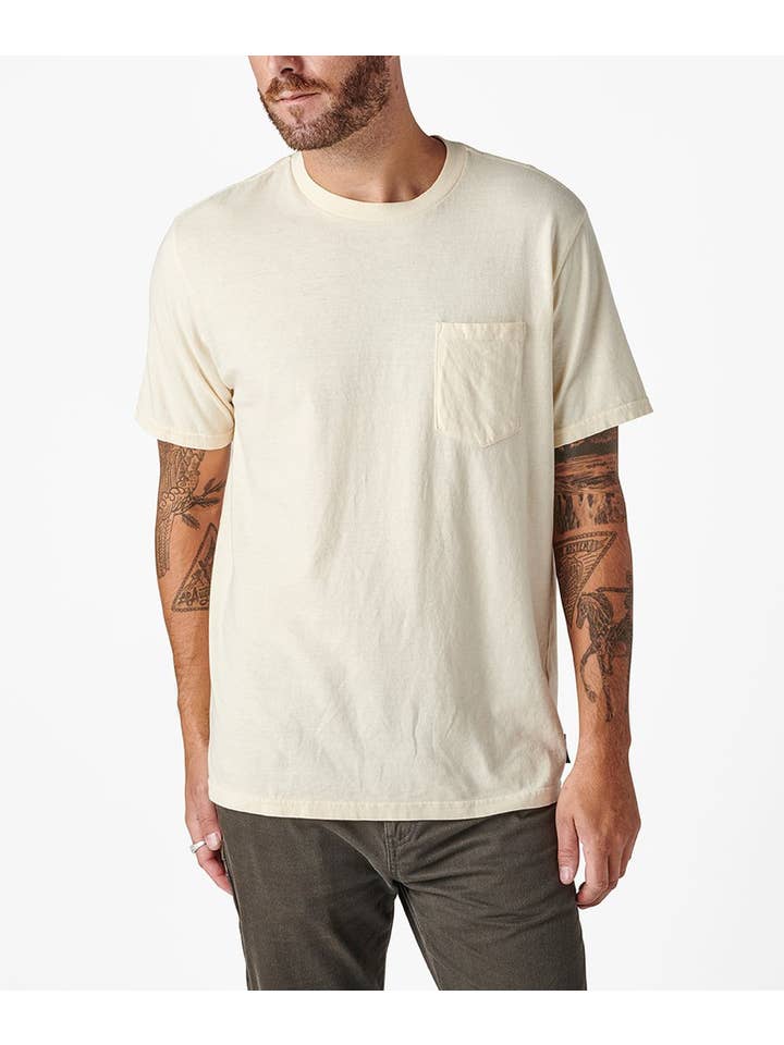 Arbor - Wholesale Screen Printed T-Shirt - Men's - Cornerstone Pocket Tee - Off White