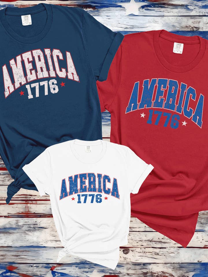 Retro America Est 1776 4th of July Vintage America Freedom for wholesale by A Blessed Texas Mess Boutique