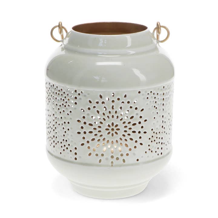 Enamel Tealight Lantern - Light Grey for wholesale by Rex B2B - UK