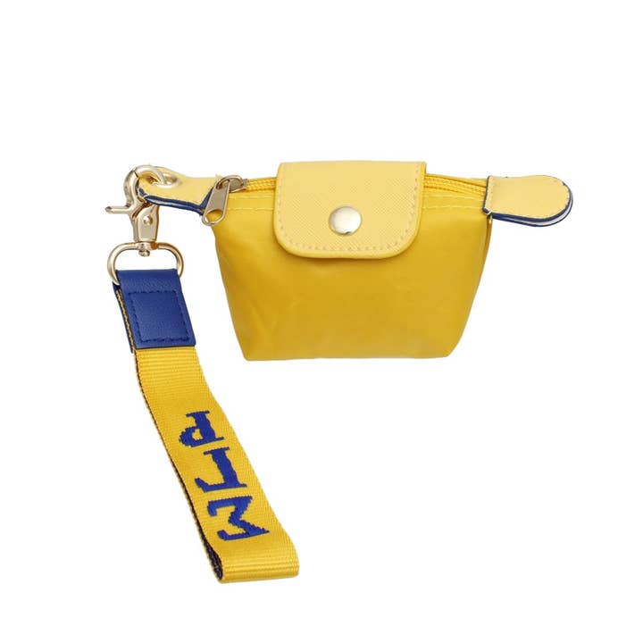 SGRHO Soror Yellow Nylon Wristlet Strap Mini Pouch for wholesale by PinktownUSA