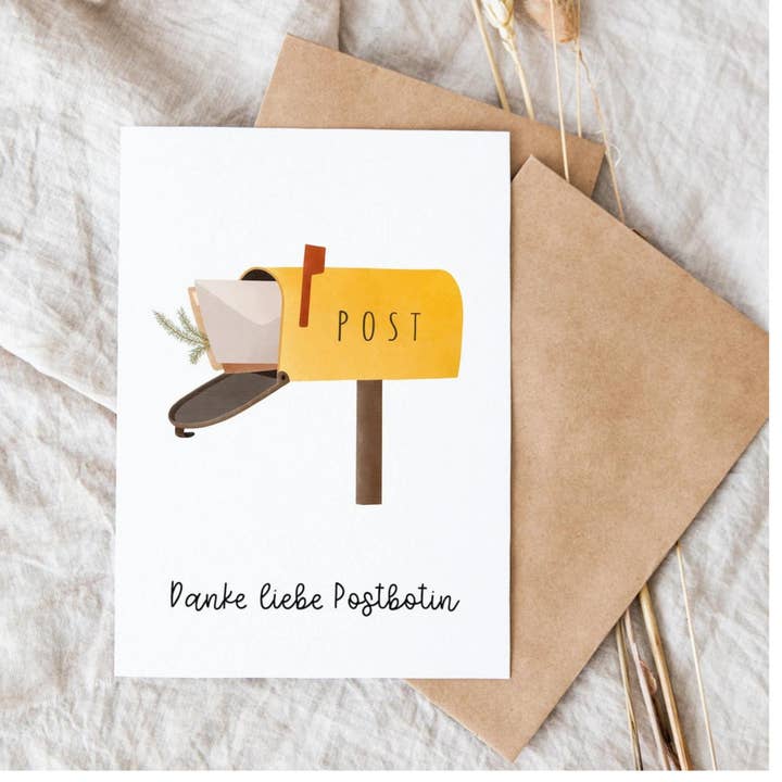 Tilda&Theo - Wholesale Postcard - Postcard Thank you - postman1