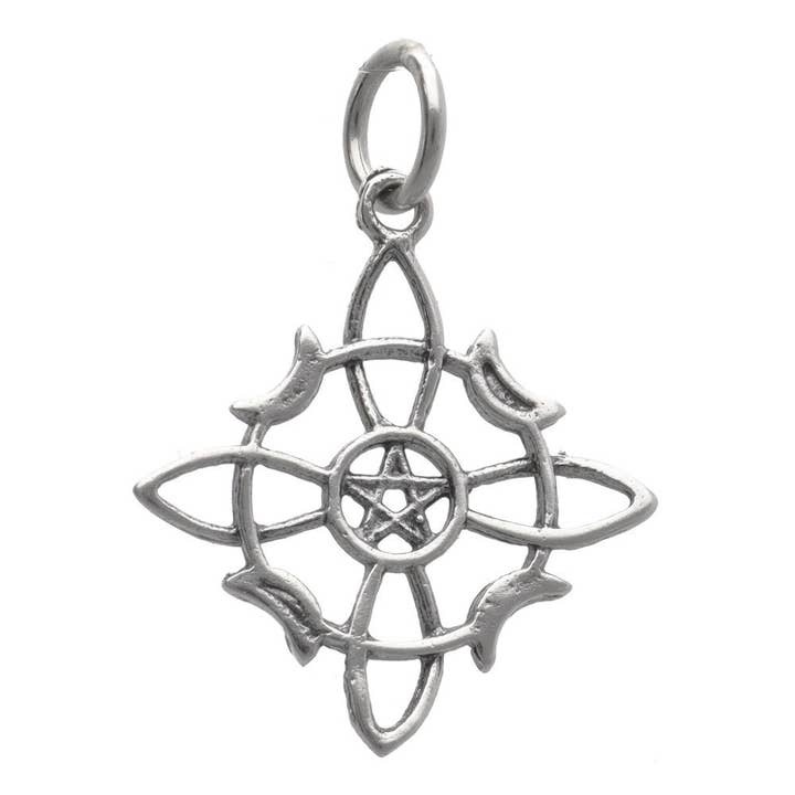 Witch's Knot Pendant with Moons in 925 Sterling Silver for wholesale by Vives de la Cortada S.L