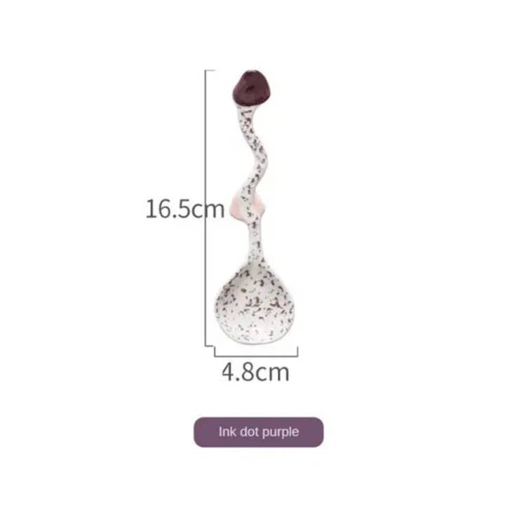 Homerely (We Cover All Import Duties) - Wholesale Kitchen spoon - Irregular Shape Design Long Handle Ceramic Soup Spoon2