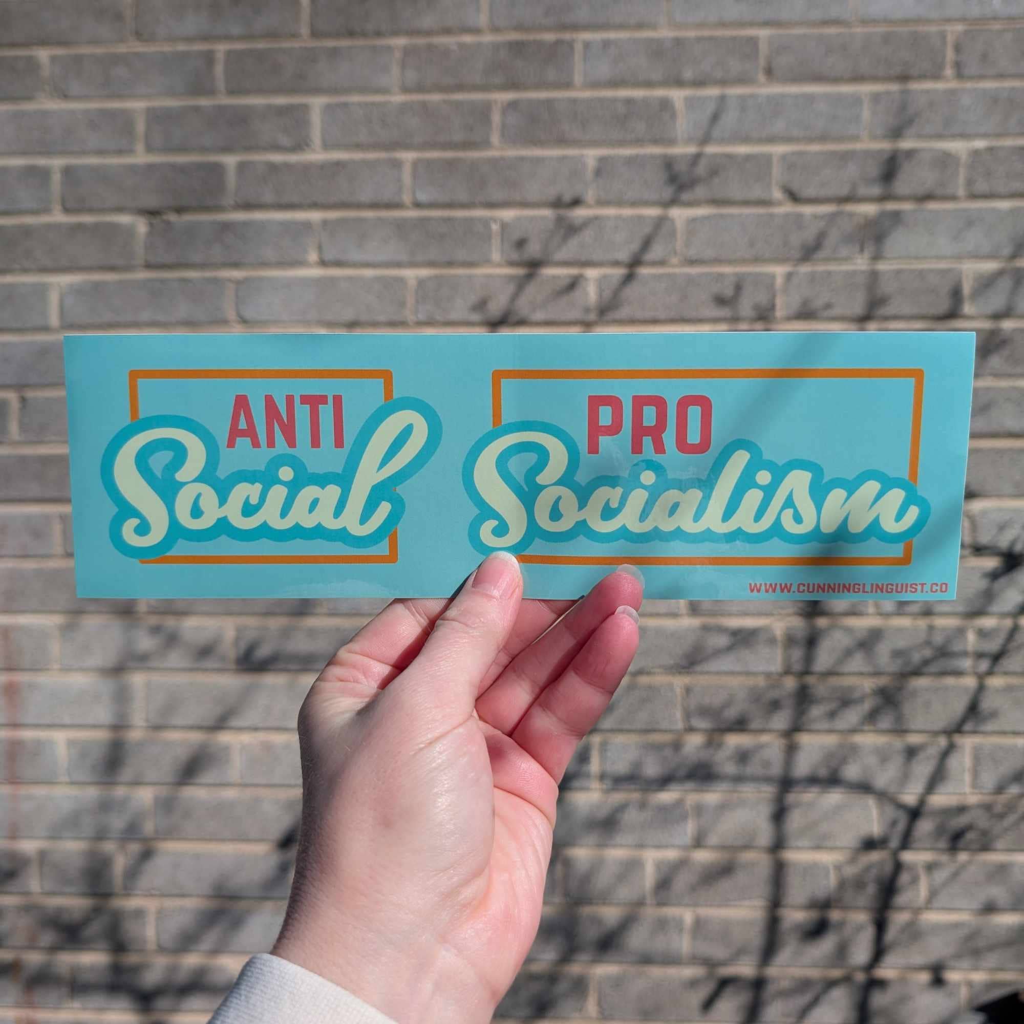 Cunning Linguist Co. - Wholesale Sticker - Antisocial/Pro-Socialism bumper sticker3