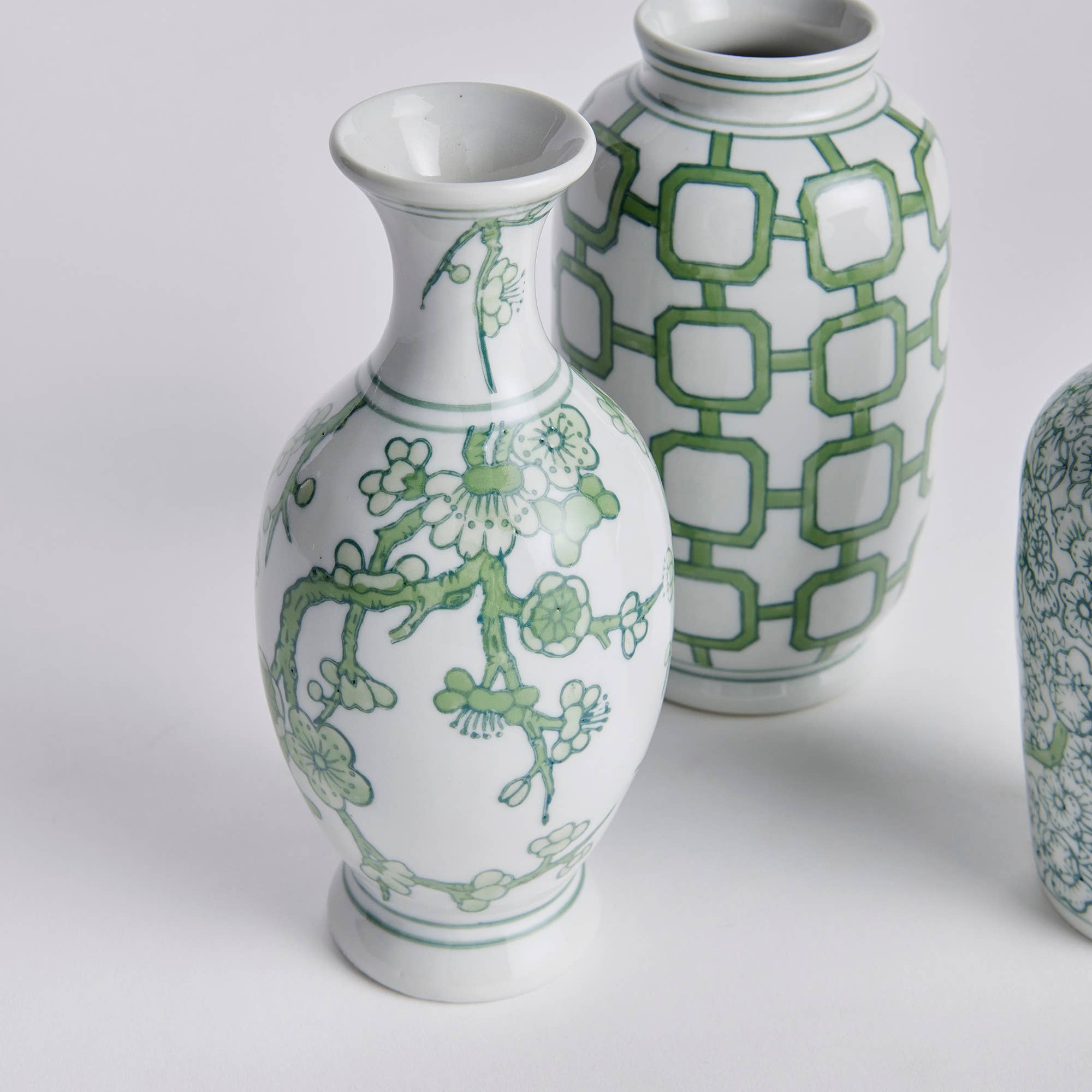 Verde/Bianco Vasi Imperial Bud, set di 3 in vendita all'ingrosso su Faire3
