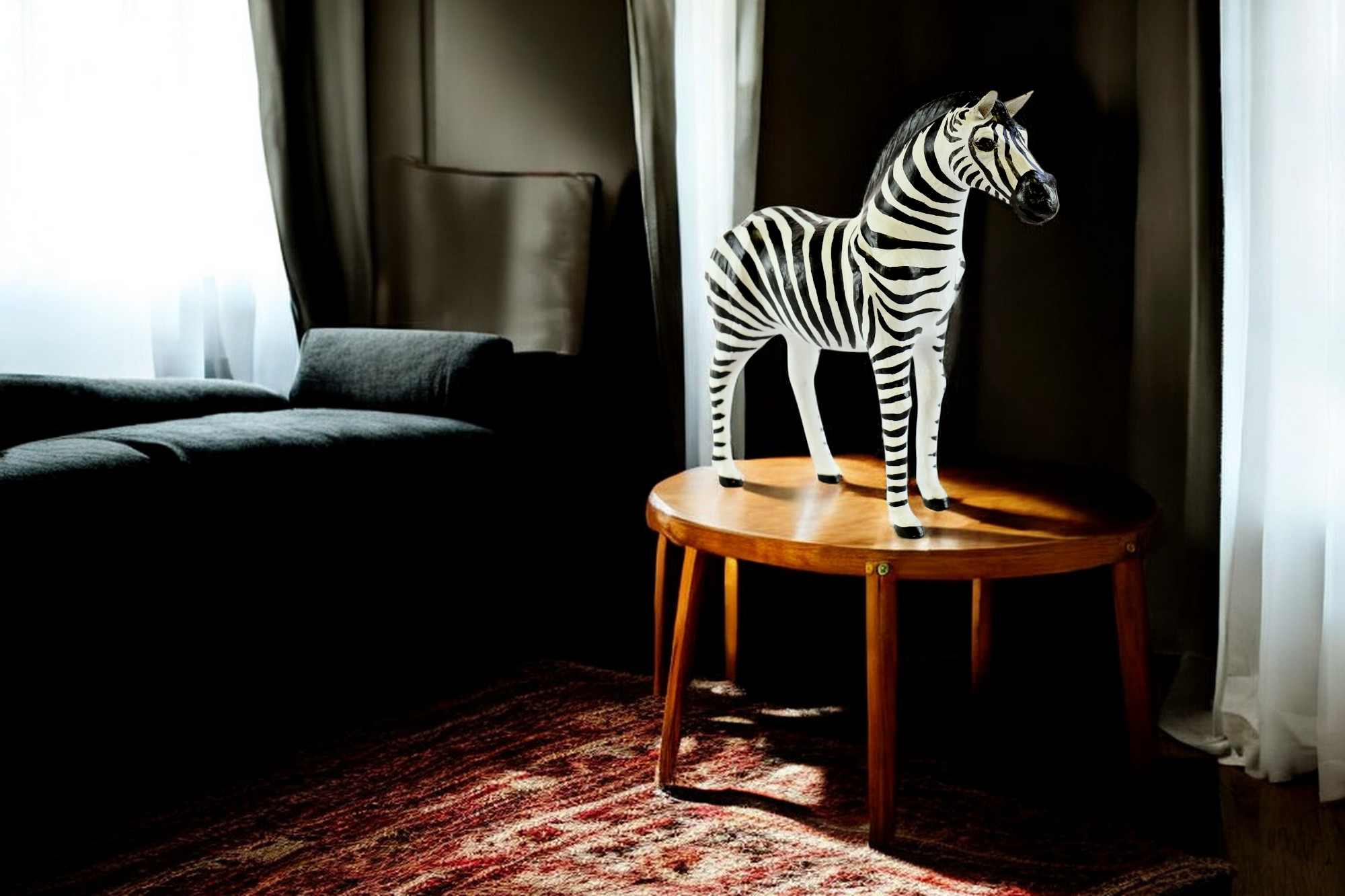 Something wild - Wholesale Sculpture - Handmade Leather Zebra Statue | Eco-Friendly Safari Decor | Indian Artisan Wildlife Figurine9