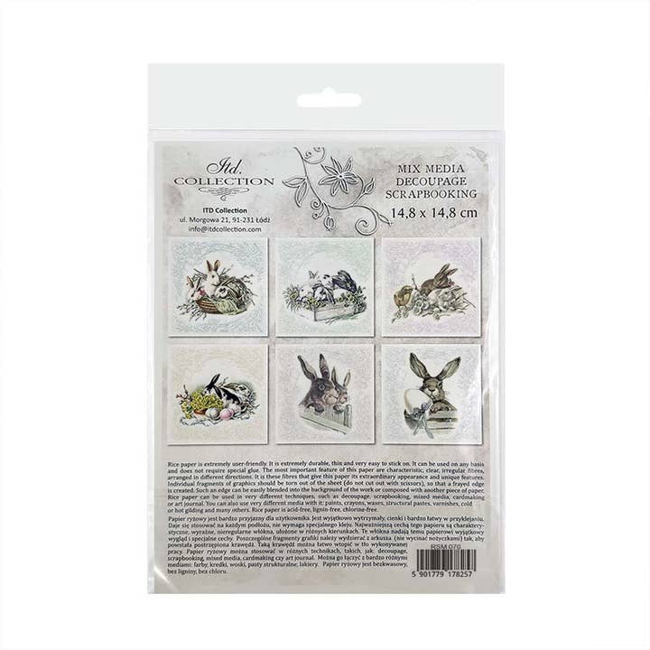ITD Collection - Wholesale Craft Supplies - RSM070 rice paper 6 different graphics 15x15 cm / 5.8x5.8 in1