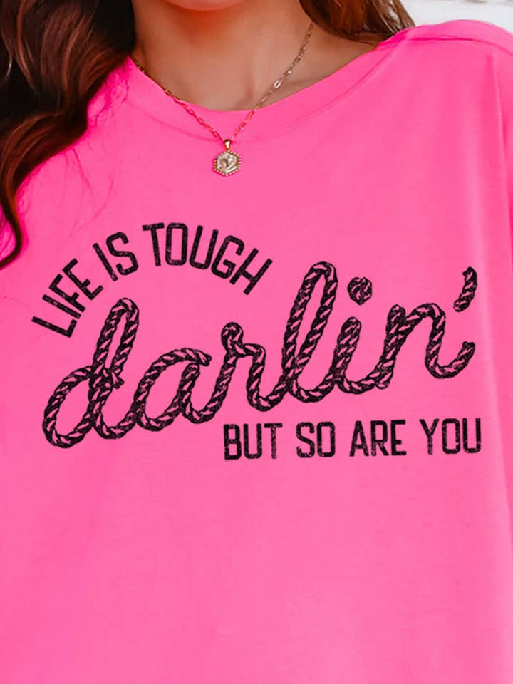 Wholesale Accessory Market - Wholesale Screen Printed T-Shirt - Women's - Life Is Tough Comfort Colors Adult Ring-Spun Cotton Tee17