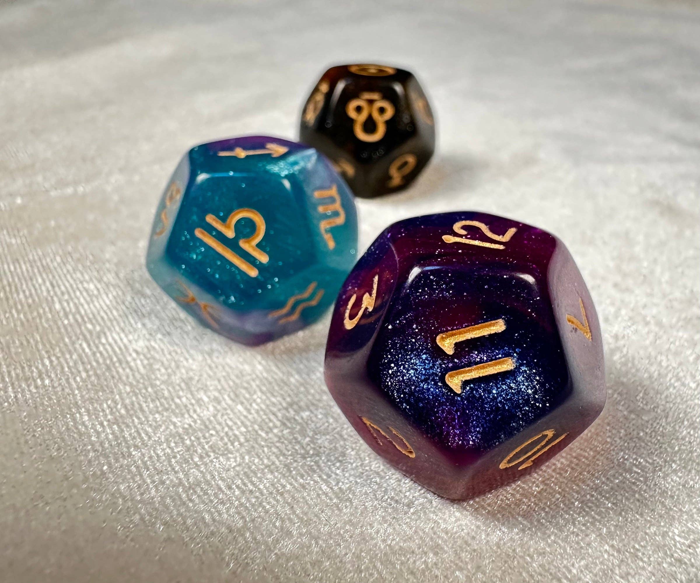 Vermilion Collection - Wholesale Dice - Meteodice Galaxy-Themed D12 Astrology Dice0