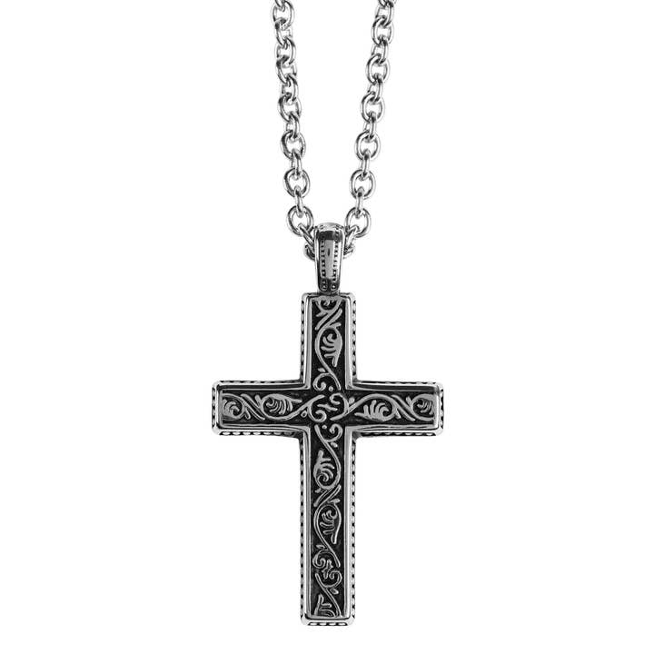 Dicksons - Wholesale Jewelry - Men's - Necklace Antique Swirl Cross 24Inch