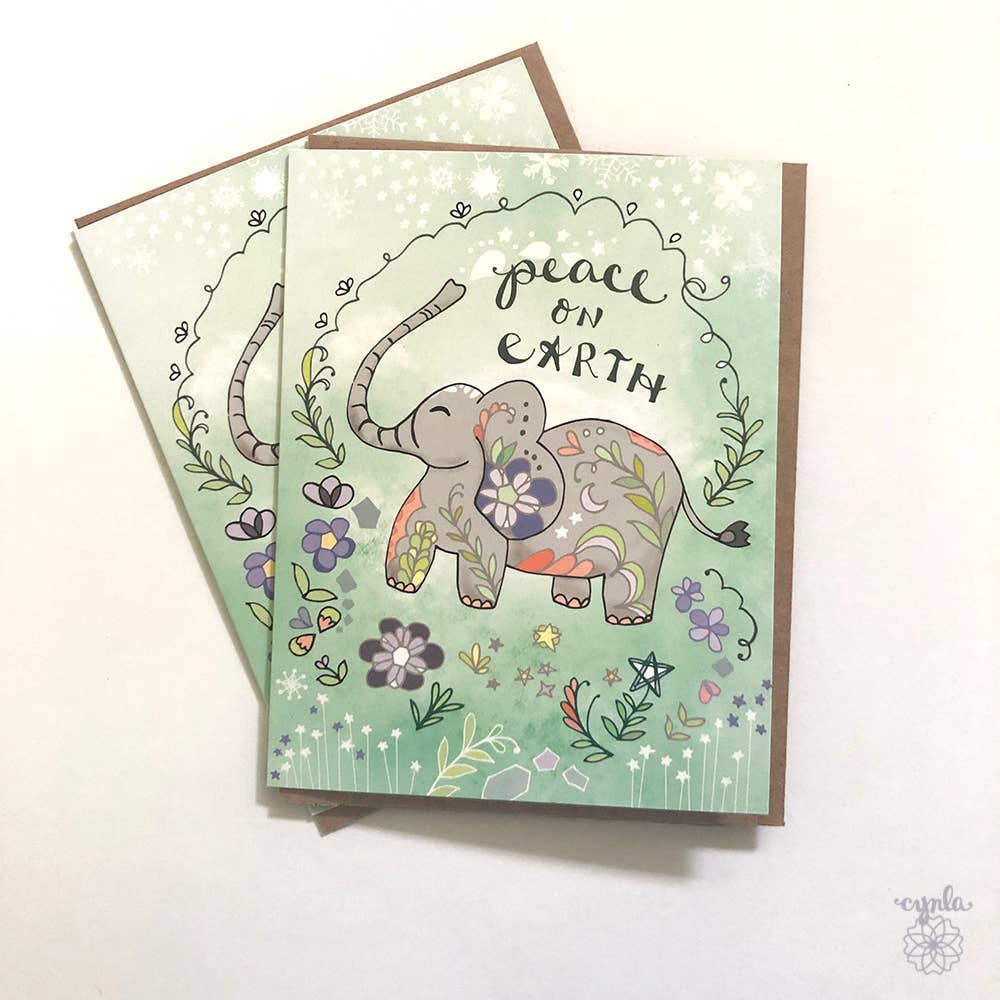 Cynla - Wholesale Season's Greetings Card - Elephant Peace Card - holiday greeting card happy new year1