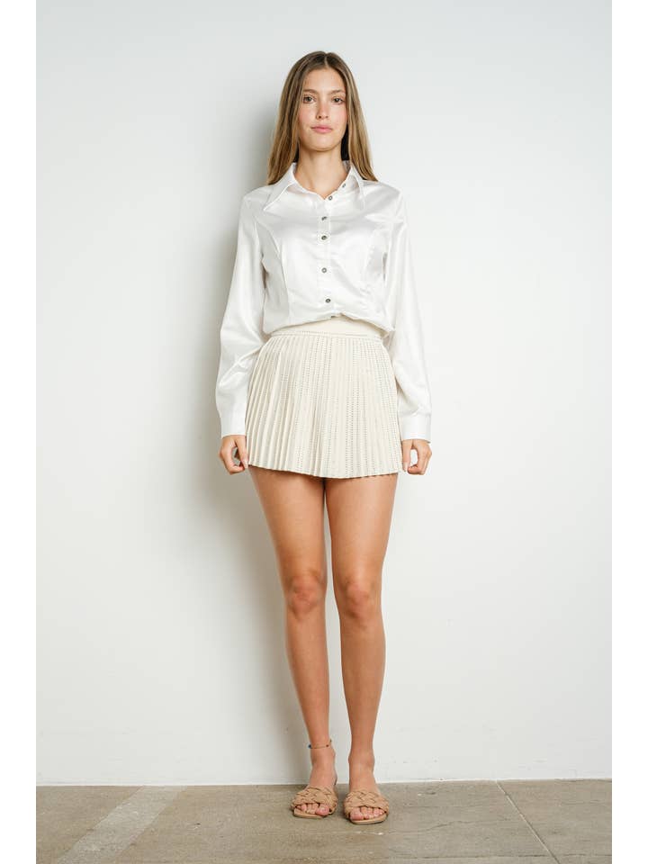 KIWI - Vente Jupe-short – femme - IP2480- Jupe plissée en strass14