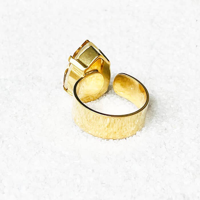 Bidiliia - Wholesale Cocktail/Statement Ring - Carrie Gold Swarovski Ring4