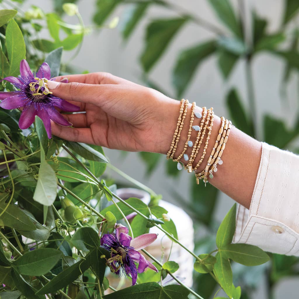 Scout Curated Wears - Wholesale Beaded Bracelet - Metal Wrap - Classic/Teardrop/Gold3