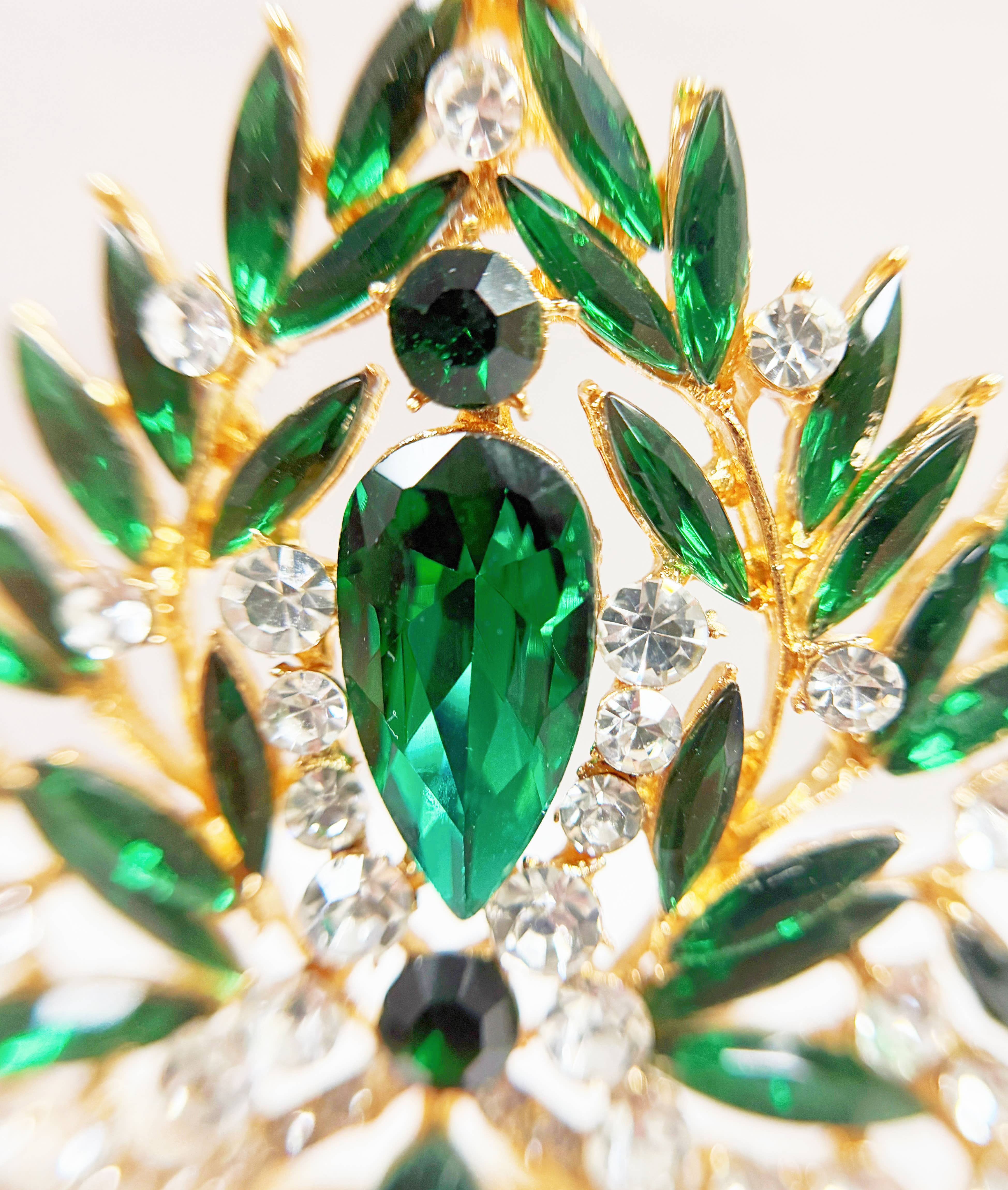 Happy Dream Gifts - Wholesale Tiara - Dames - Kristallen tiara, groene kroon, Victoriaanse tiara, kristallen kroon4