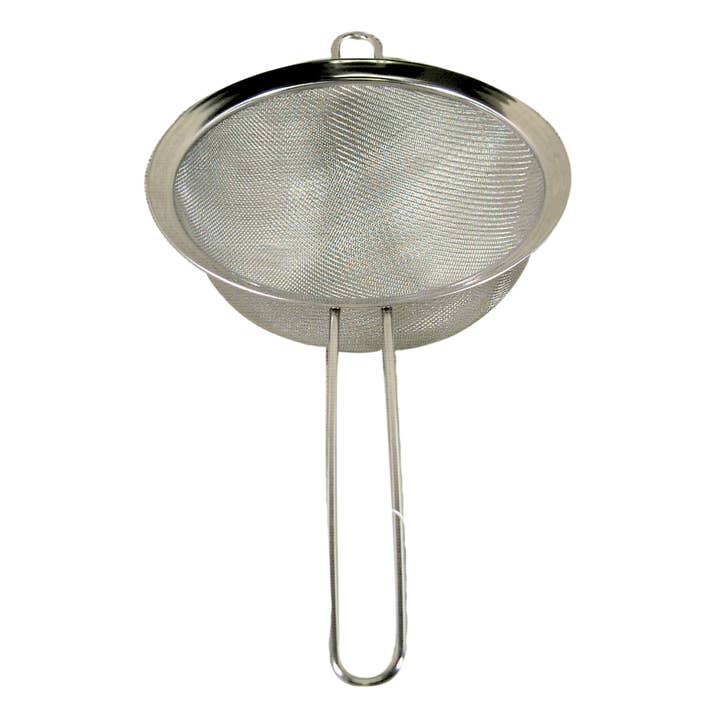 Stainless Steel KITCHEN BASICS Strainer w/ Handle 8" Fine Mesh 18/0 SS for wholesale on Faire