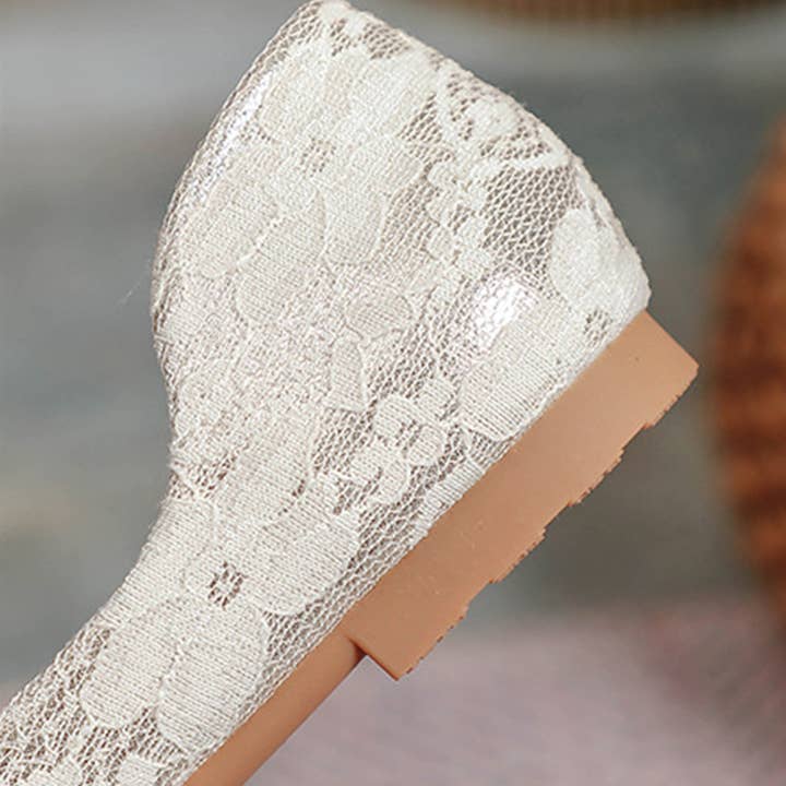 ACCITY - Wholesale Flats - Women's - Lace Pearl Ballet Flats for Women, Bridal Style_CWSHF001022