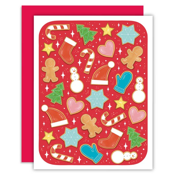 Christmas Cookie Greeting Card for wholesale by Midnight Door Studio