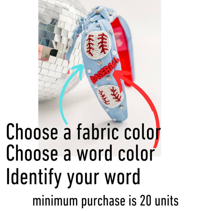Bash - Wholesale Fashion Headband - Women's - Custom Beaded Headbands, Baseball Team Headbands, Hair