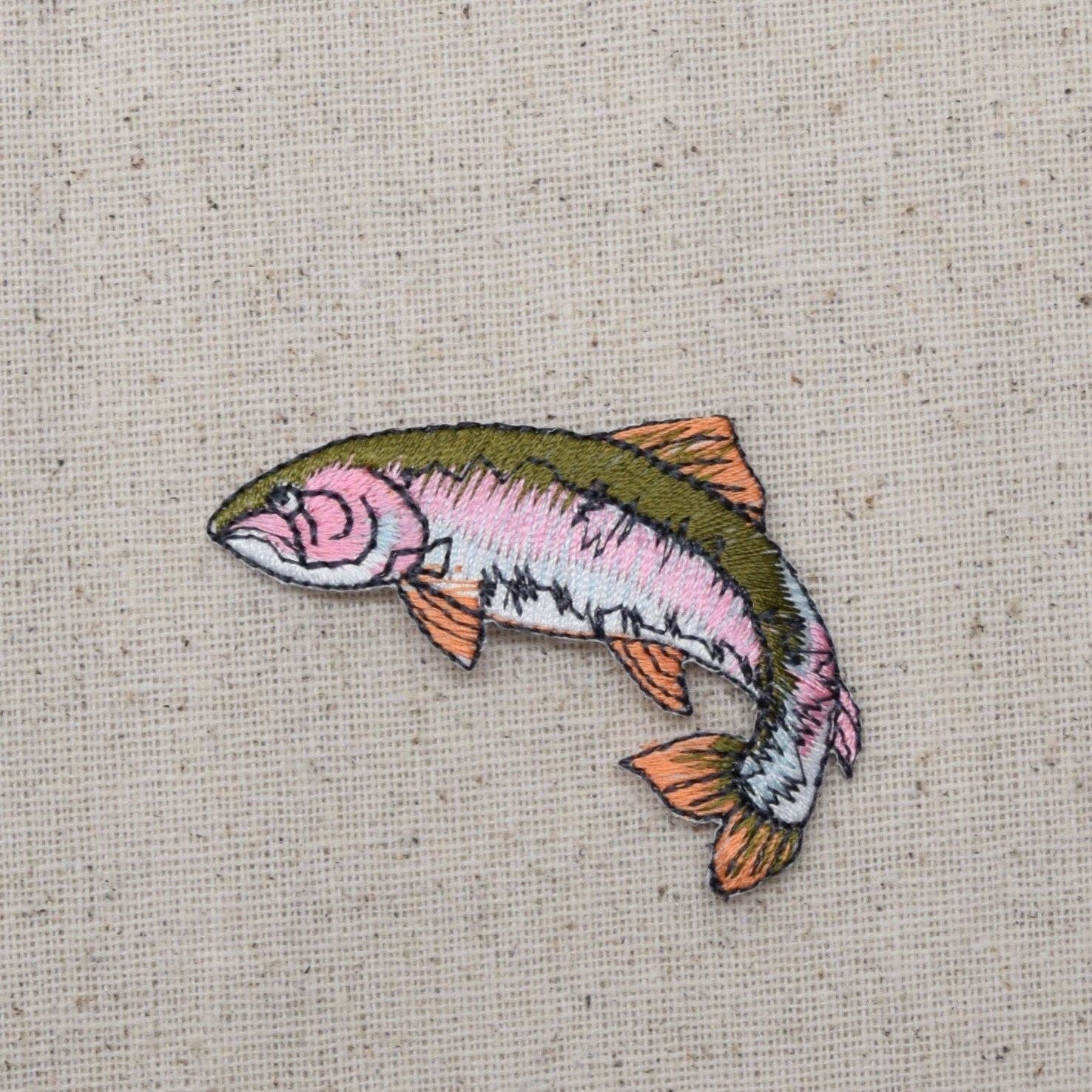 Wholesale Applique - Wholesale Patch - Natural Fish - Rainbow Trout, Iron on Patch0