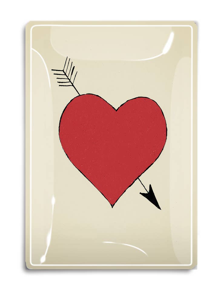 A Study of the Heart Decoupage Glass Tray for wholesale by Ben's Garden