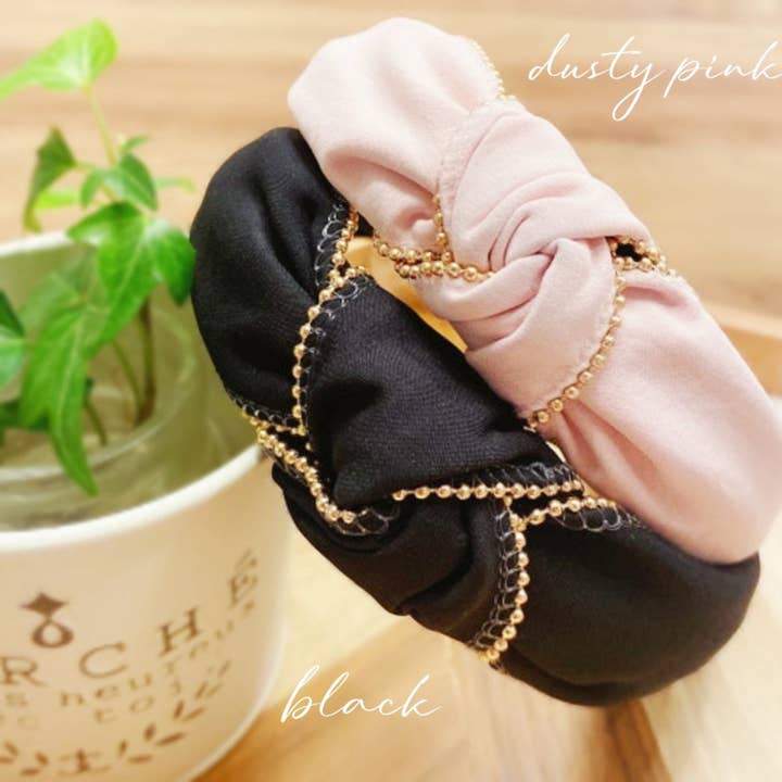 Guldkæde pandebånd | Twist pandebånd | Smukt knyttet pandebånd | Boho pandebånd | Retro Turban til kvinde | Head Wrap Håndlavede gaver til hende for engroshandel hos Giggle with Love